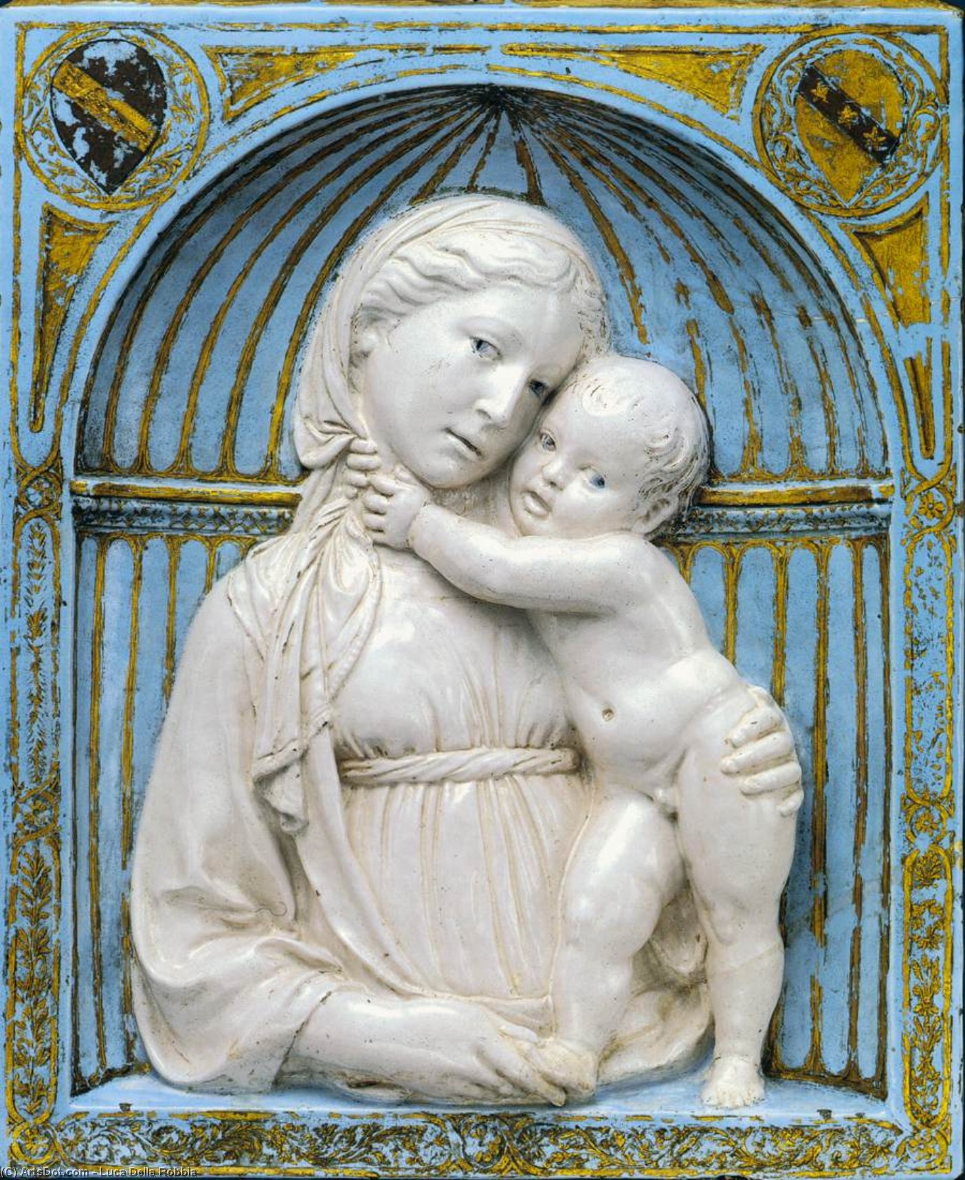 Wikioo.org - The Encyclopedia of Fine Arts - Painting, Artwork by Luca Della Robbia - Madonna and Child