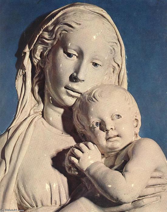 Wikioo.org – L'Enciclopedia delle Belle Arti - Pittura, Opere di Luca Della Robbia - Madonna of la mela ( dettaglio )
