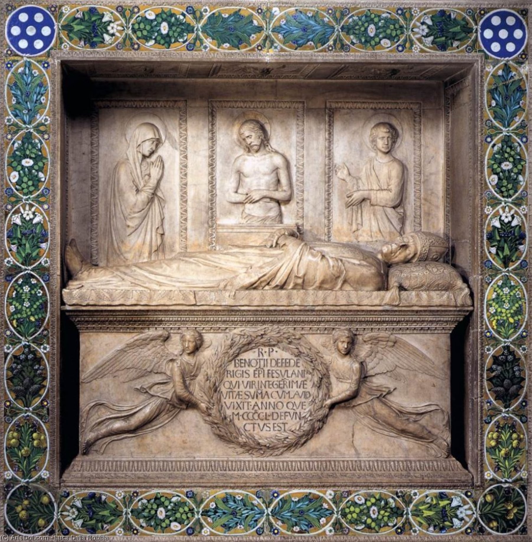 Wikioo.org - The Encyclopedia of Fine Arts - Painting, Artwork by Luca Della Robbia - Monument to Bishop Benozzo Federighi