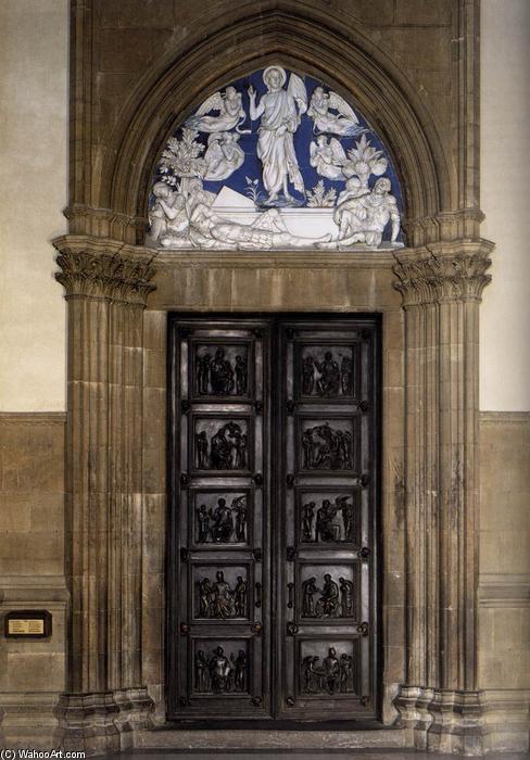 Wikioo.org - The Encyclopedia of Fine Arts - Painting, Artwork by Luca Della Robbia - North Sacristy Doors with the Resurrection