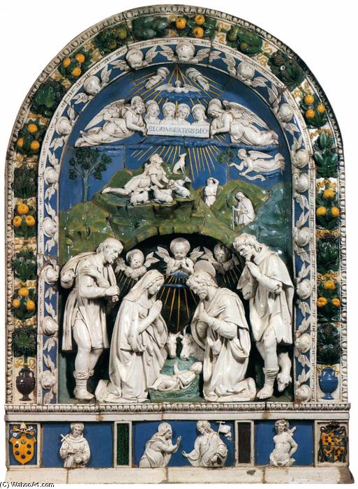 WikiOO.org - Enciclopedia of Fine Arts - Pictura, lucrări de artă Andrea Della Robbia - Adoration of the Shepherds