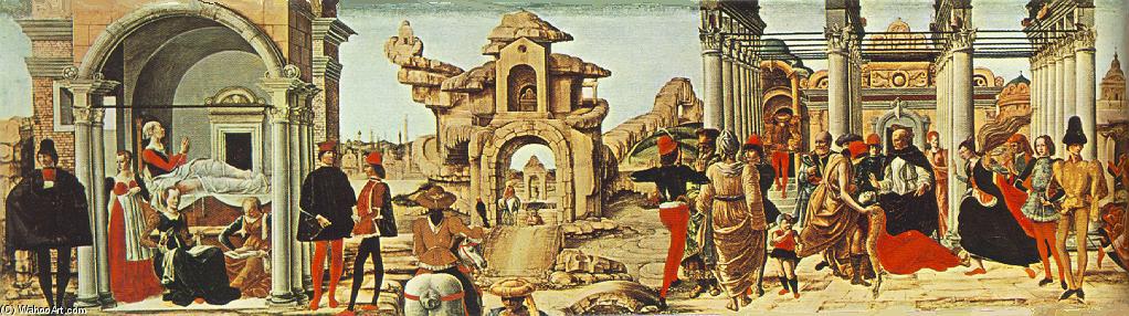 WikiOO.org - Encyclopedia of Fine Arts - Maľba, Artwork Ercole De' Roberti - Griffoni Polyptych: Predella (left view)
