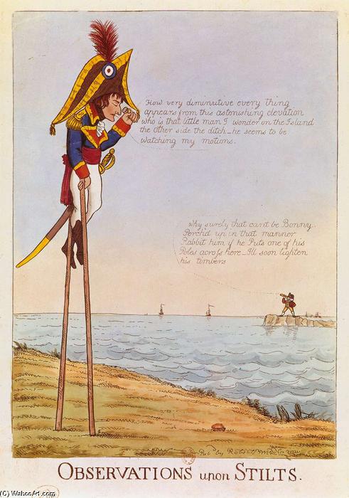 WikiOO.org - Enciclopedia of Fine Arts - Pictura, lucrări de artă Piercy Roberts - Napoleon and Pitt Observing Each Other