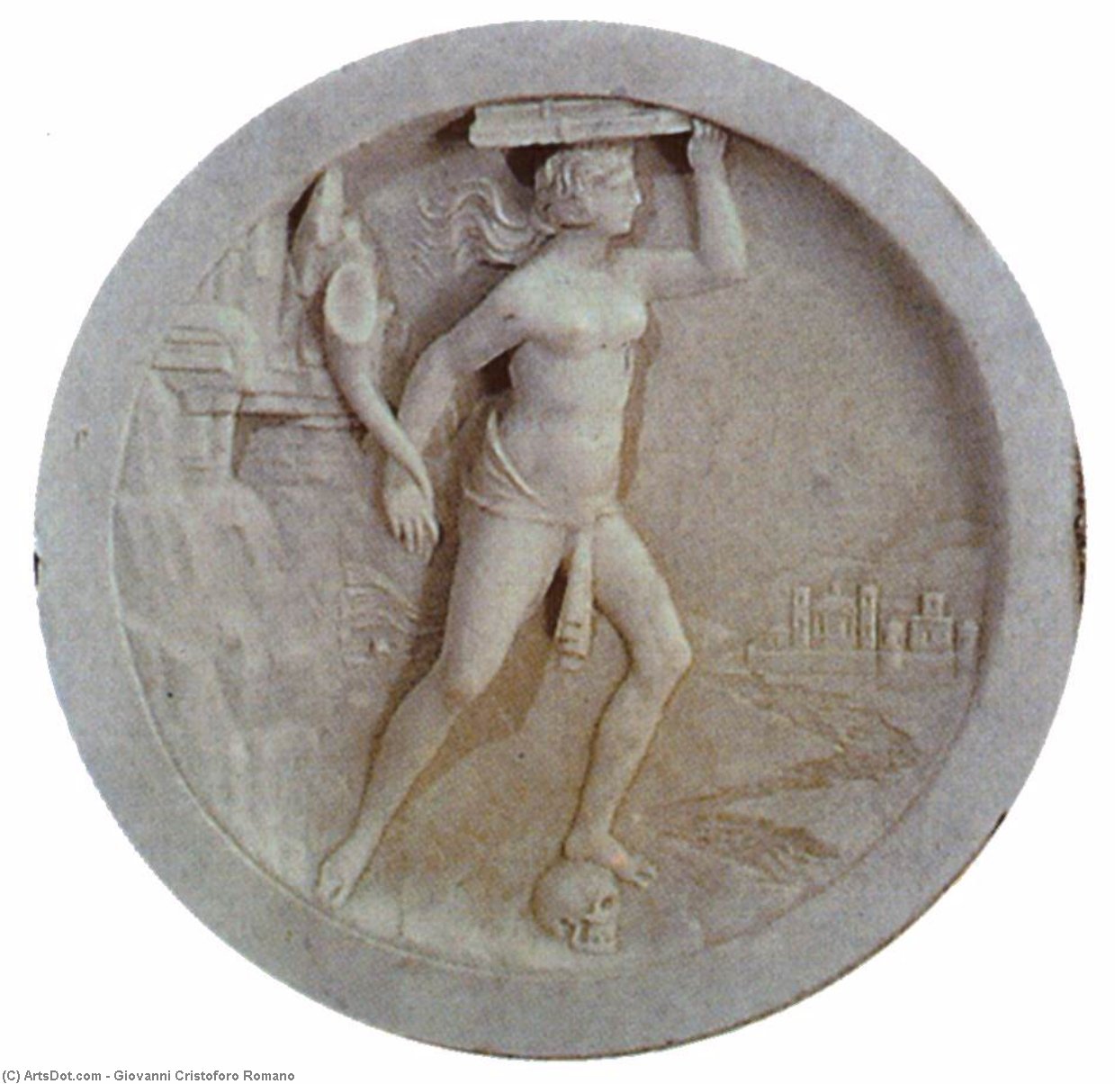 Wikioo.org - สารานุกรมวิจิตรศิลป์ - จิตรกรรม Giovanni Cristoforo Romano - Door of the studiolo (detail)