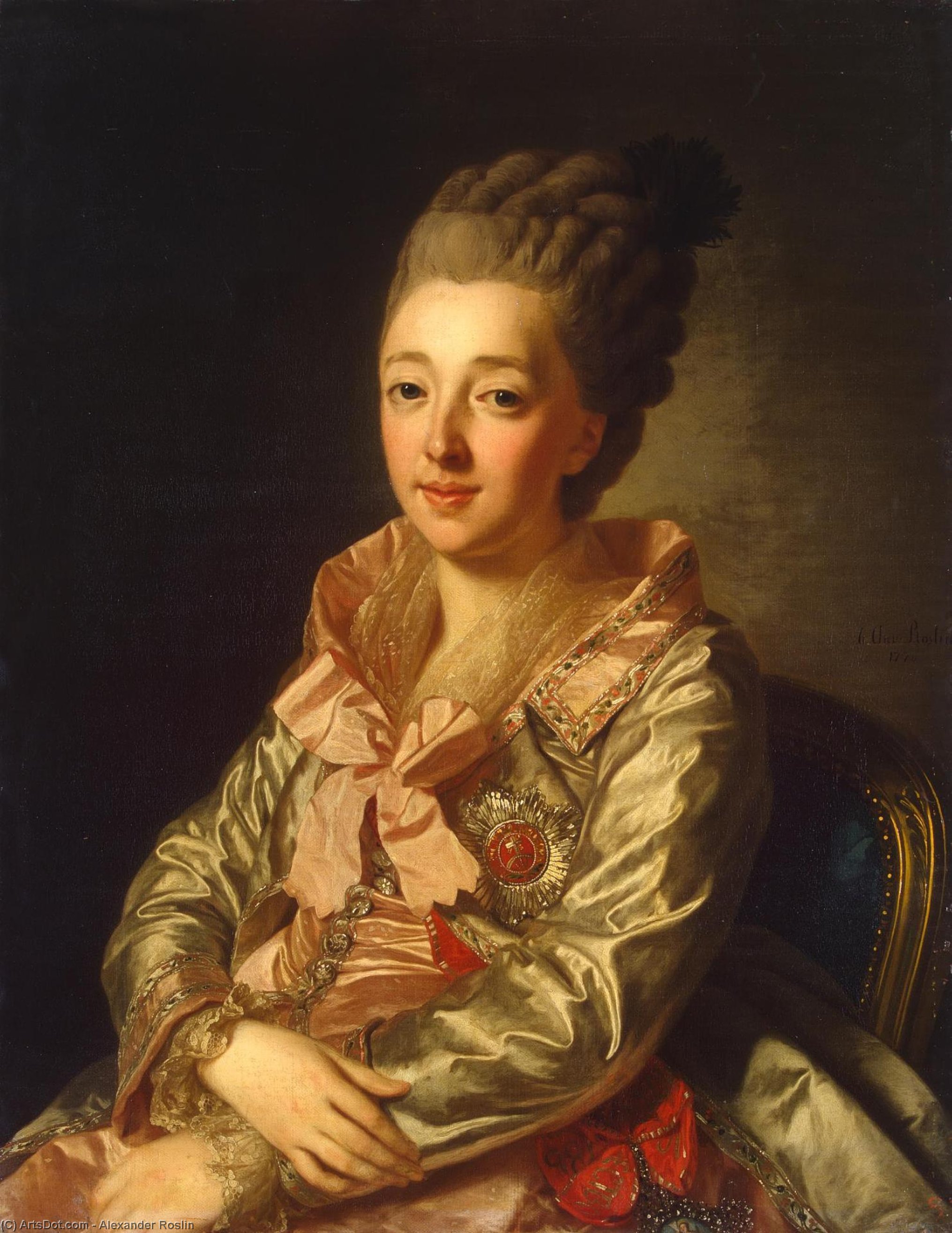 WikiOO.org - Енциклопедия за изящни изкуства - Живопис, Произведения на изкуството Alexander Roslin - Portrait of Grand Duchess Natalia Alexeyevna