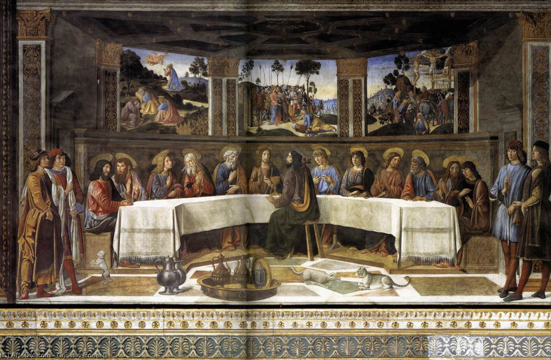 Wikioo.org - The Encyclopedia of Fine Arts - Painting, Artwork by Cosimo Rosselli - The Last Supper