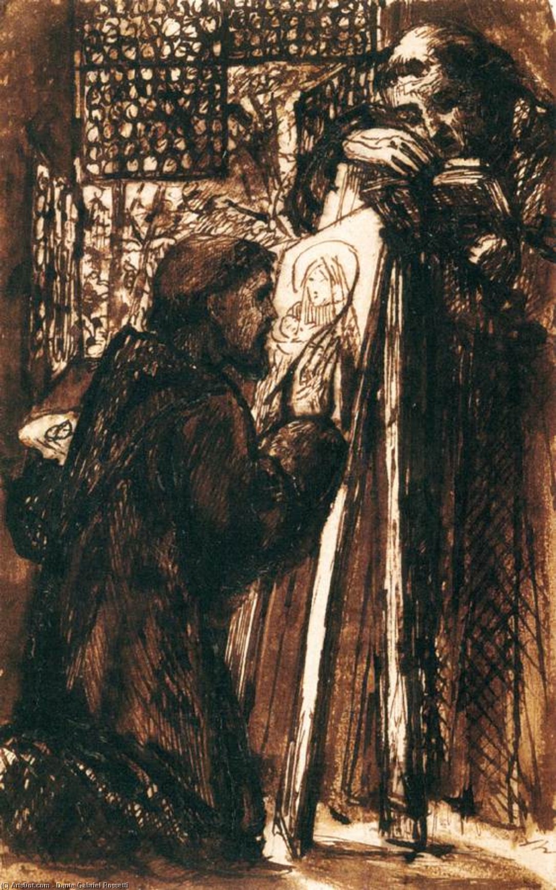 Wikioo.org – La Enciclopedia de las Bellas Artes - Pintura, Obras de arte de Dante Gabriel Rossetti - Fra Angelical Pintura
