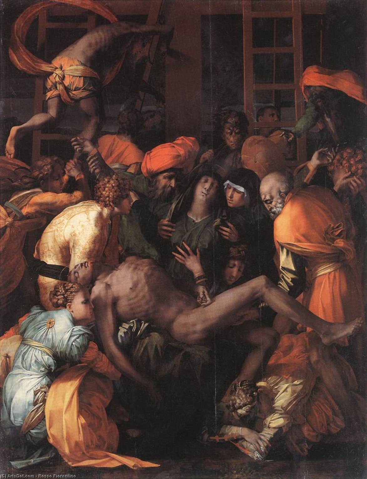 Wikioo.org - The Encyclopedia of Fine Arts - Painting, Artwork by Rosso Fiorentino - Deposition from the Cross