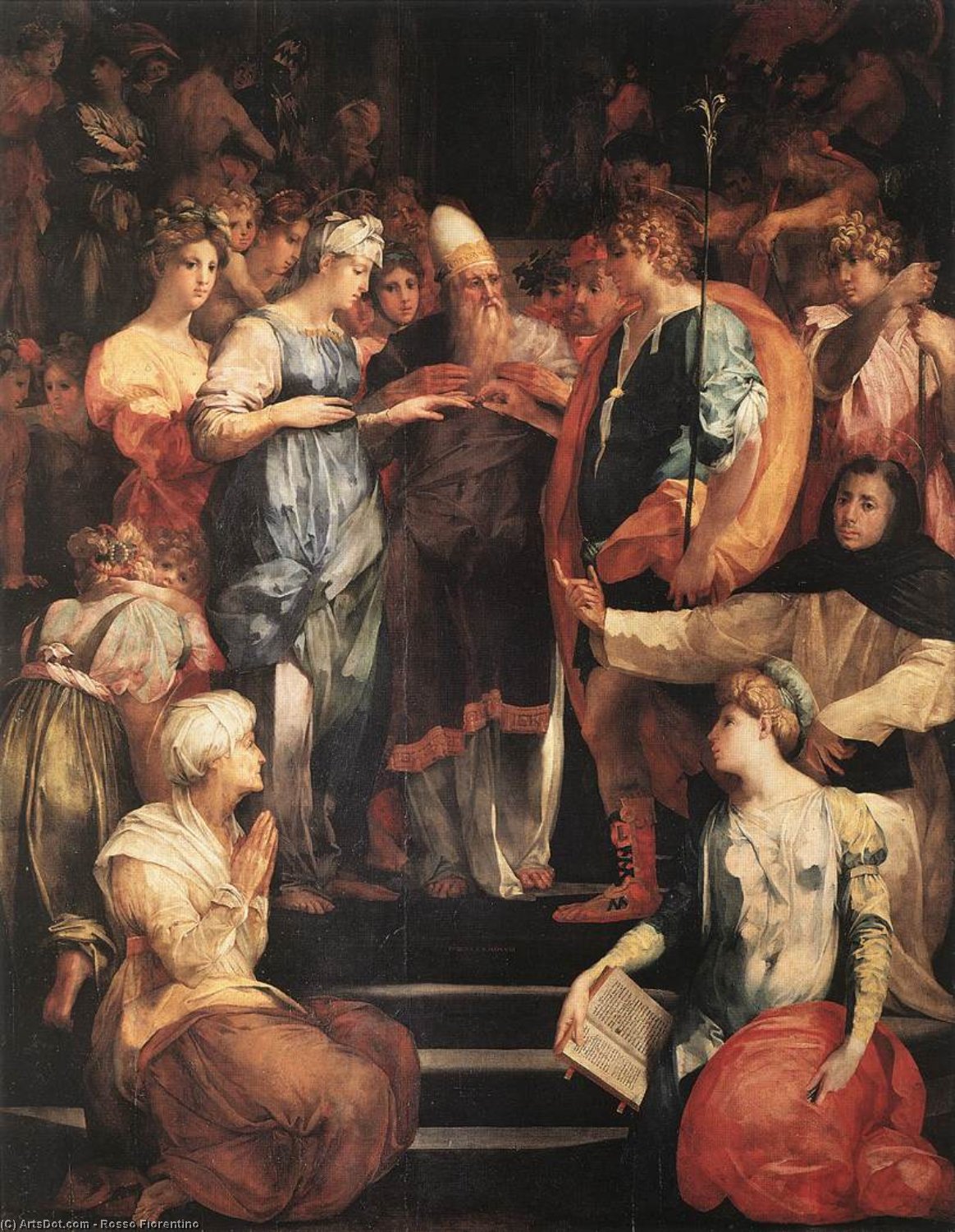 Wikioo.org – La Enciclopedia de las Bellas Artes - Pintura, Obras de arte de Rosso Fiorentino - El matrimonio de la Virgen