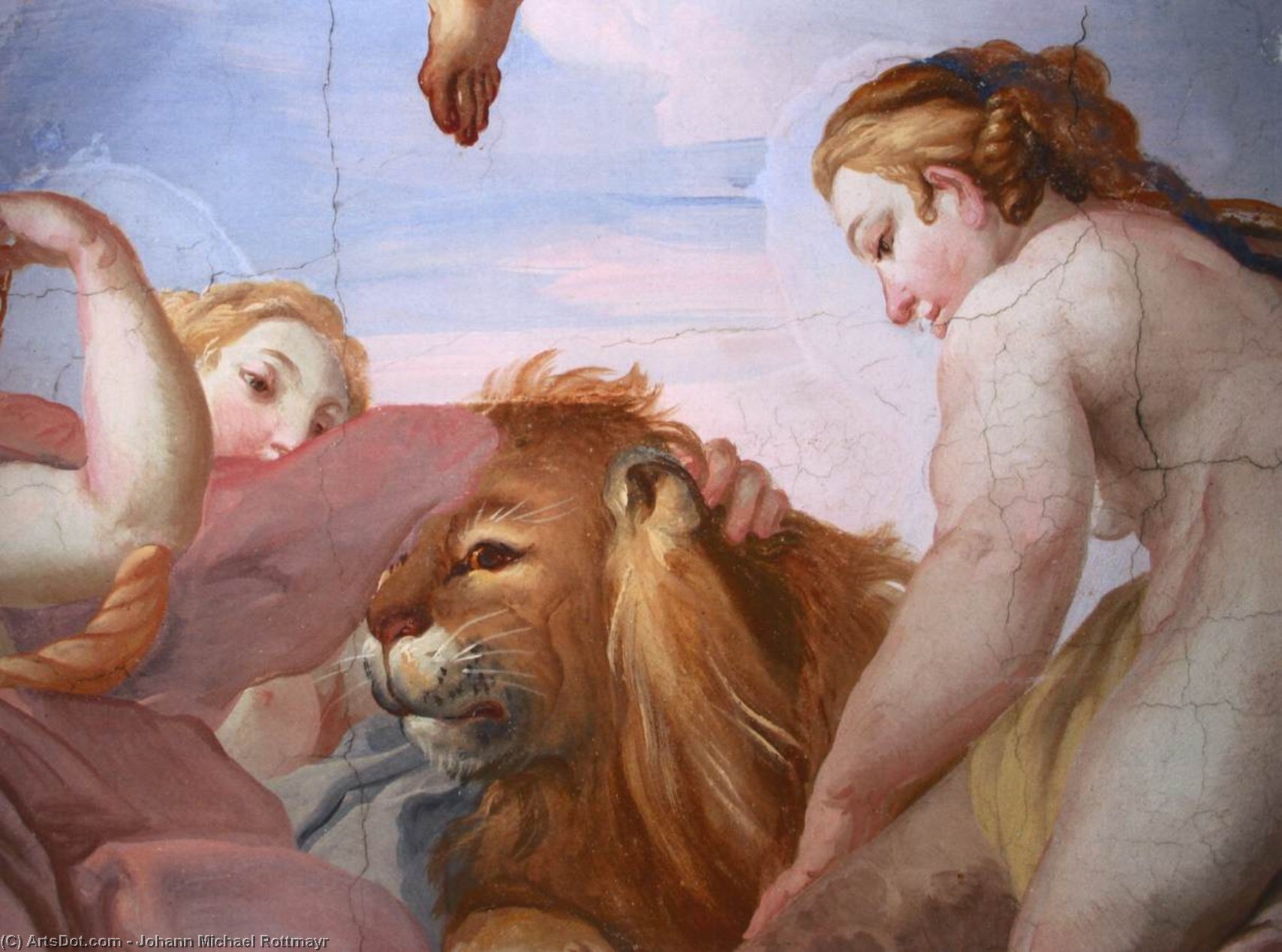 WikiOO.org - Enciklopedija dailės - Tapyba, meno kuriniai Johann Michael Rottmayr - Allegories of Princely Munificence (detail)