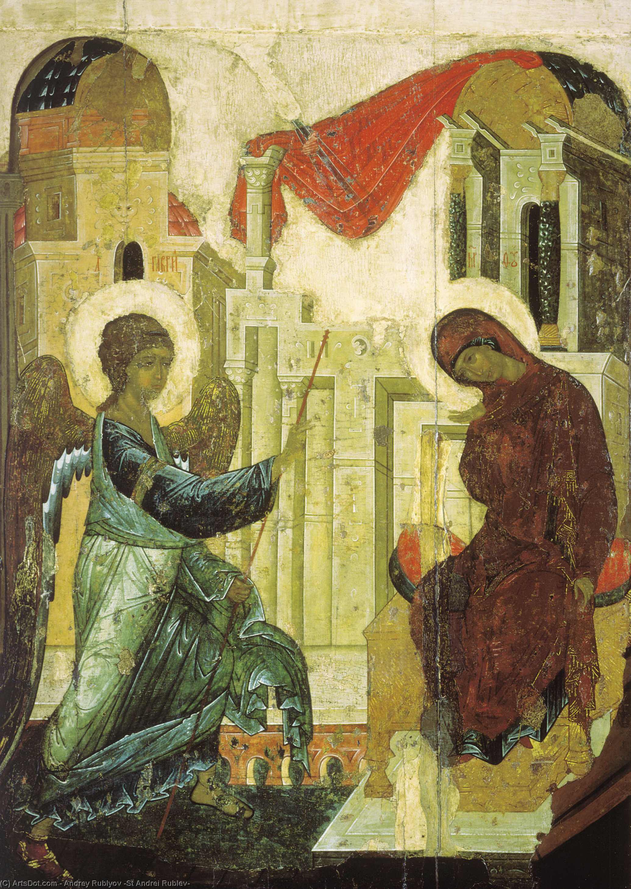 WikiOO.org - אנציקלופדיה לאמנויות יפות - ציור, יצירות אמנות Andrey Rublyov (St Andrei Rublev) - Annunciation