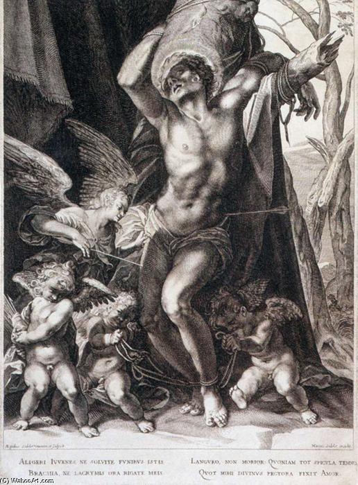 Wikioo.org – La Enciclopedia de las Bellas Artes - Pintura, Obras de arte de Aegidius Ii Sadeler - el martirio de san Sebastián