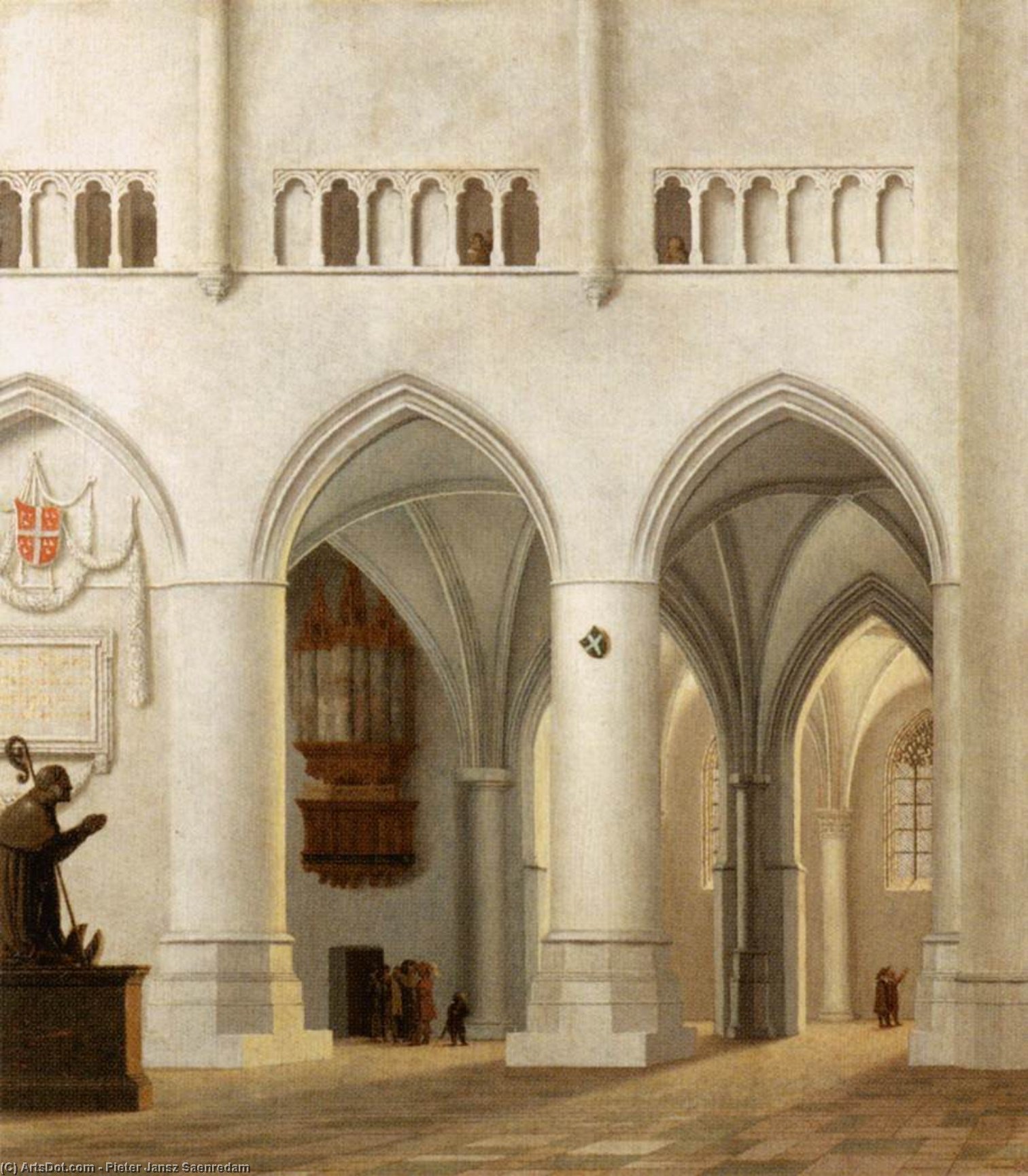 WikiOO.org - Encyclopedia of Fine Arts - Maleri, Artwork Pieter Jansz Saenredam - Interior of the Sint-Bavokerk at Haarlem