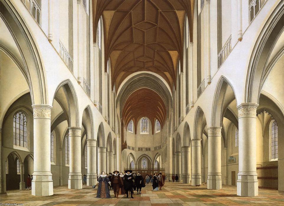 WikiOO.org - Encyclopedia of Fine Arts - Maalaus, taideteos Pieter Jansz Saenredam - Interior of the Sint-Bavokerk in Haarlem
