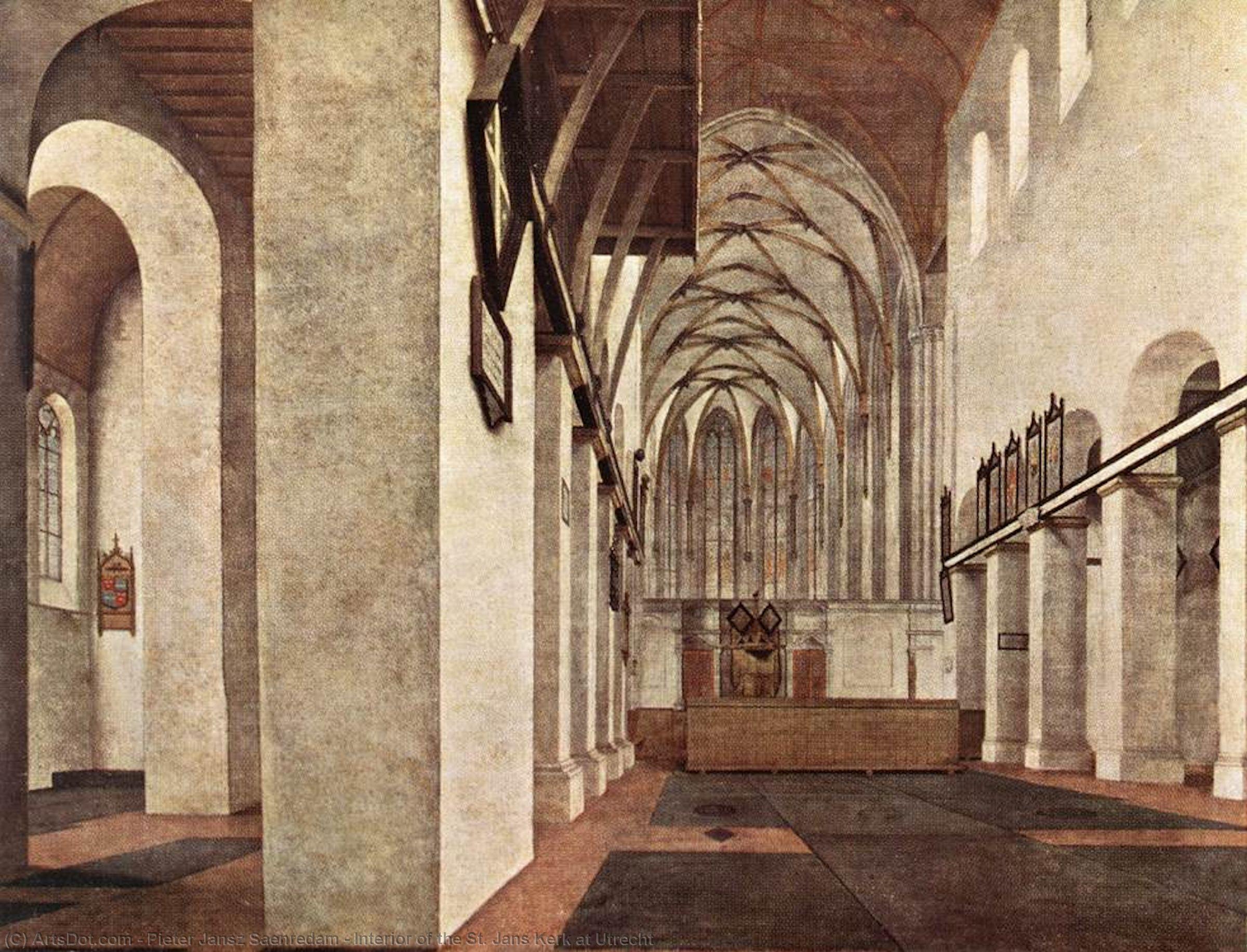 Wikioo.org - The Encyclopedia of Fine Arts - Painting, Artwork by Pieter Jansz Saenredam - Interior of the St. Jans Kerk at Utrecht