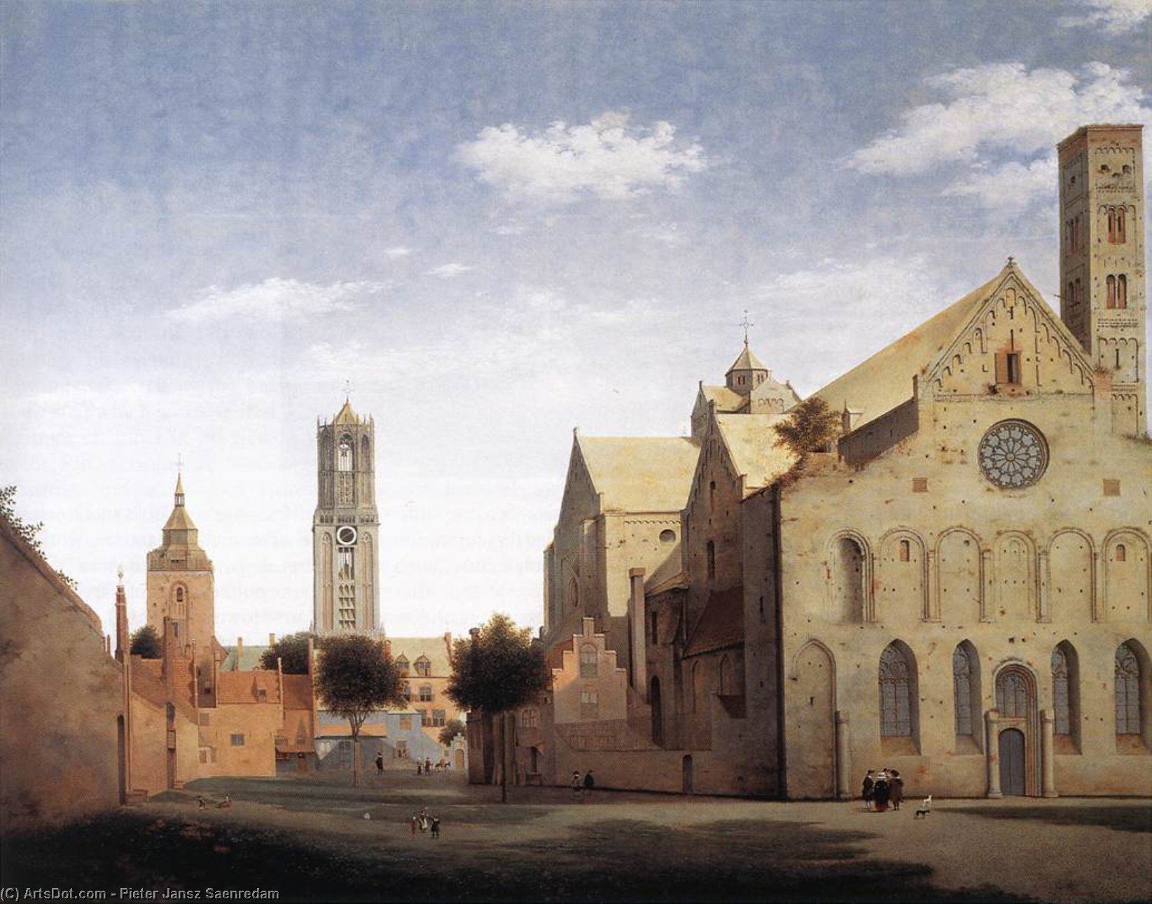 Wikioo.org - Bách khoa toàn thư về mỹ thuật - Vẽ tranh, Tác phẩm nghệ thuật Pieter Jansz Saenredam - St Mary's Square and St Mary's Church at Utrecht
