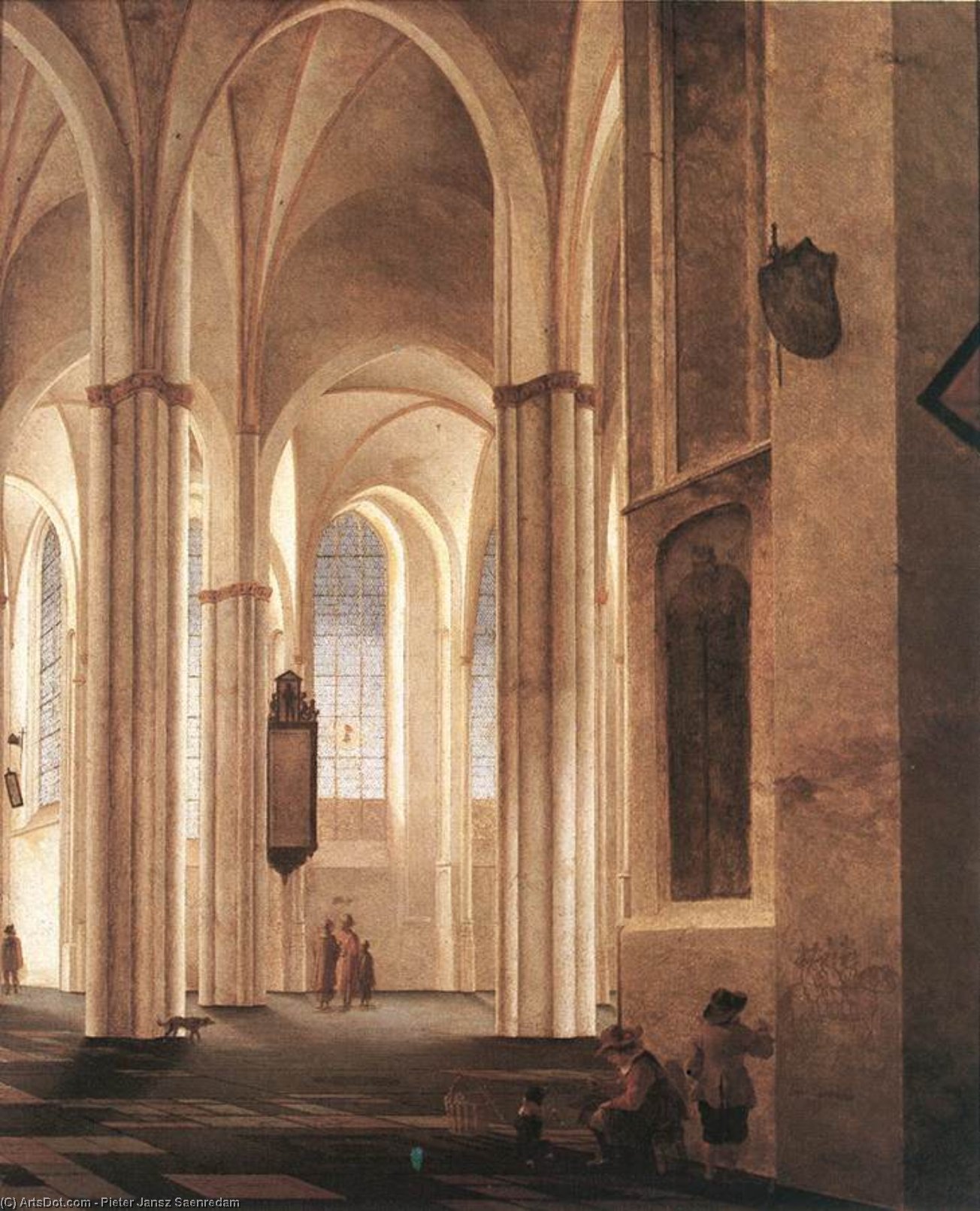 WikiOO.org - دایره المعارف هنرهای زیبا - نقاشی، آثار هنری Pieter Jansz Saenredam - The Interior of the Buurkerk at Utrecht