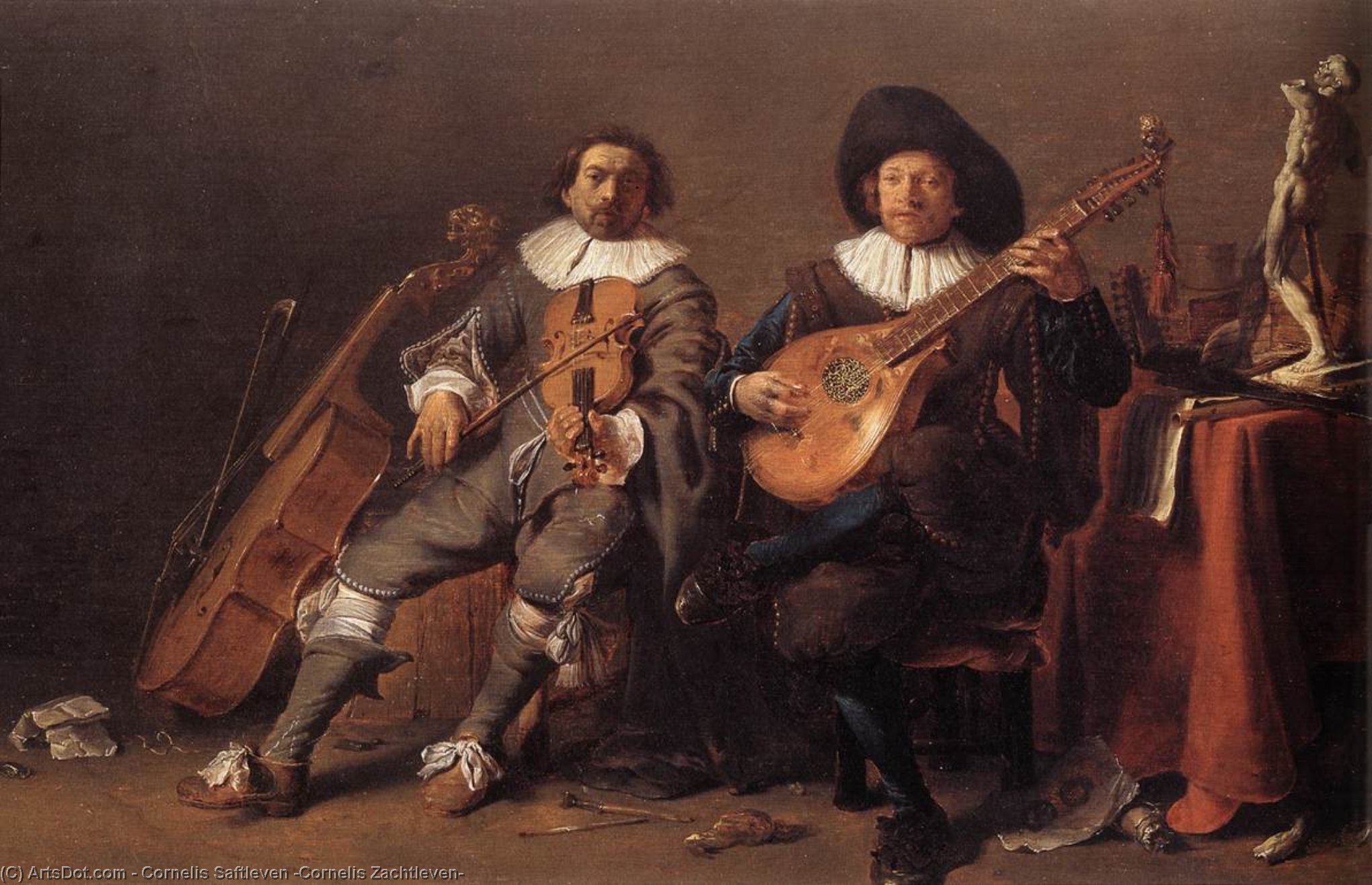 Wikioo.org - The Encyclopedia of Fine Arts - Painting, Artwork by Cornelis Saftleven (Cornelis Zachtleven) - The Duet