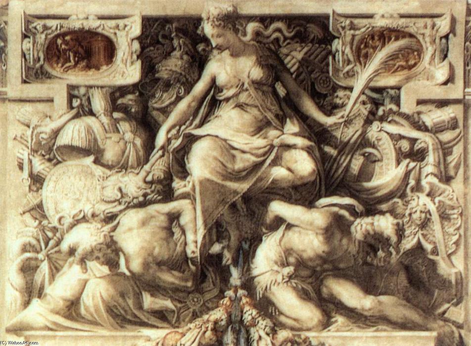 Wikioo.org – L'Enciclopedia delle Belle Arti - Pittura, Opere di Cecchino Del Salviati - allegoria del pace Ardente braccia