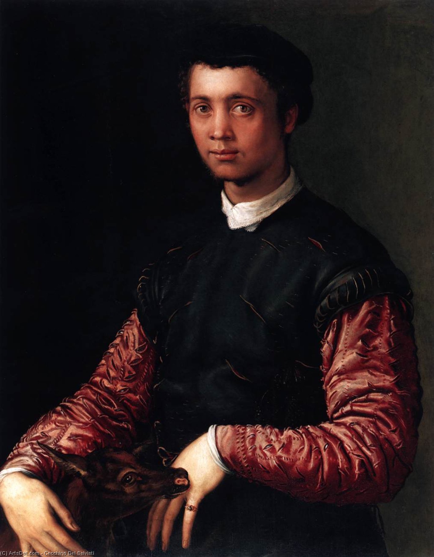 Wikioo.org – La Enciclopedia de las Bellas Artes - Pintura, Obras de arte de Cecchino Del Salviati - retrato de un joven hombre