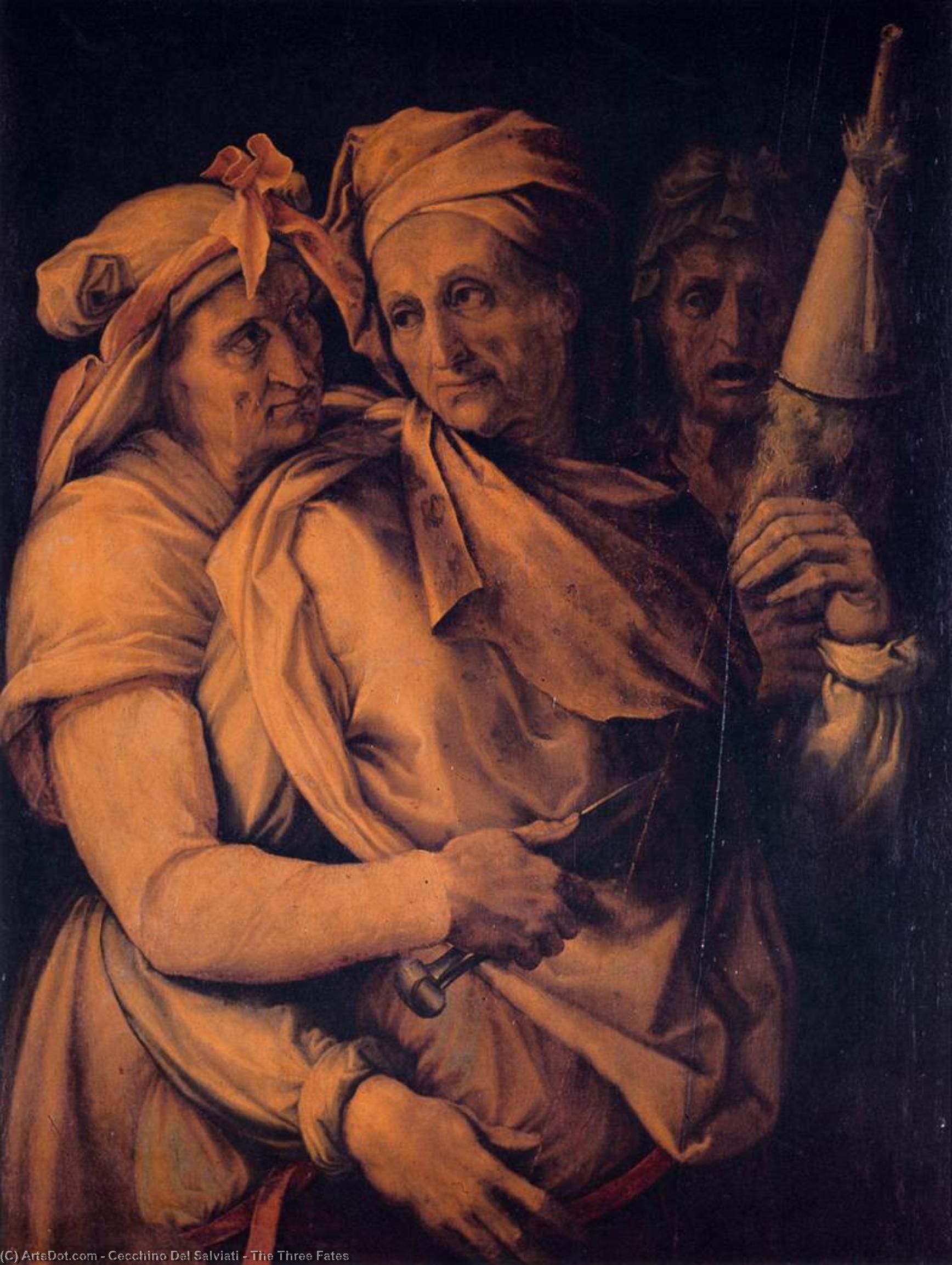 WikiOO.org - Enciklopedija dailės - Tapyba, meno kuriniai Cecchino Del Salviati - The Three Fates