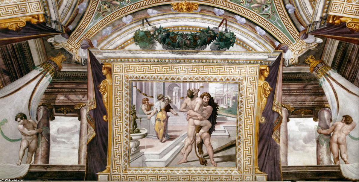 Wikioo.org - The Encyclopedia of Fine Arts - Painting, Artwork by Orazio Samacchini - Hercules and Antaeus