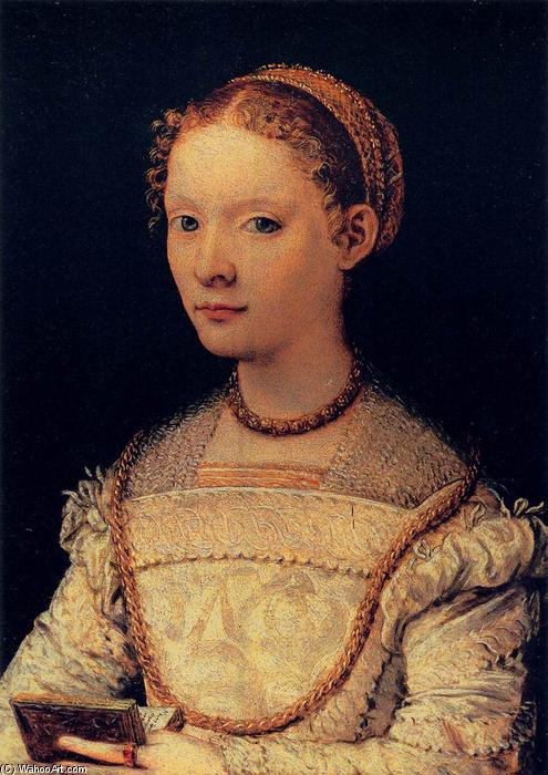 Wikioo.org - The Encyclopedia of Fine Arts - Painting, Artwork by Maso Da San Friano - Portrait of Elena Gaddi Quartesi