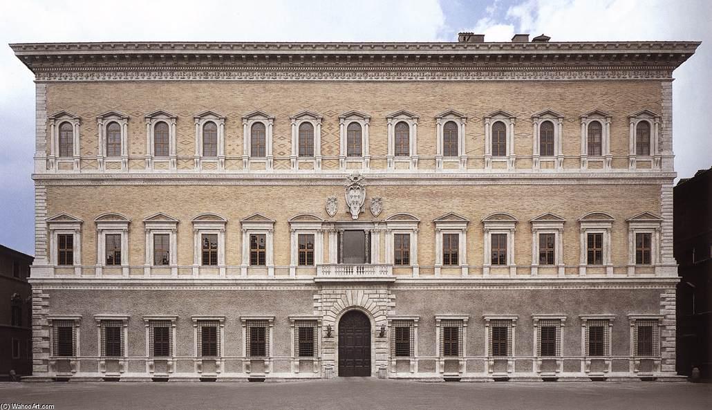 Wikioo.org - The Encyclopedia of Fine Arts - Painting, Artwork by Antonio Da Sangallo The Younger - Façade of the Farnese Palace