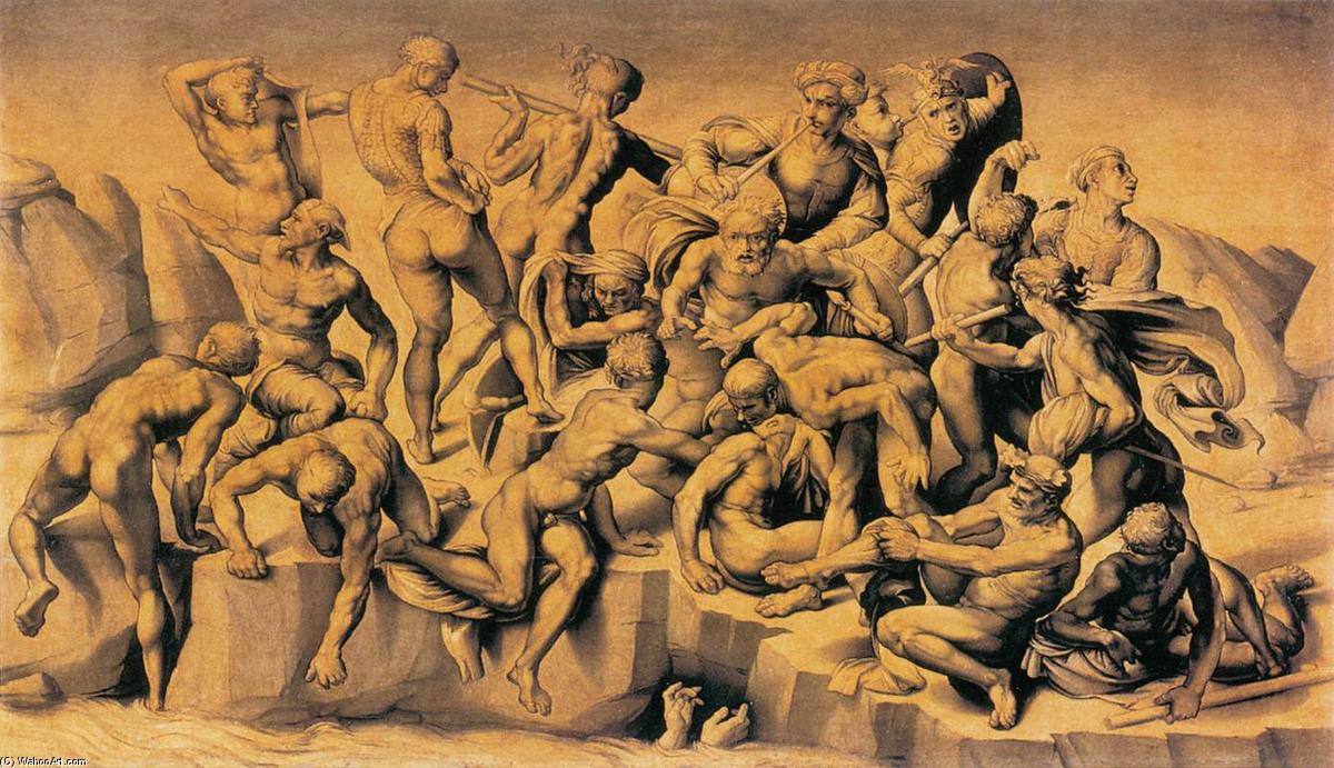 WikiOO.org - אנציקלופדיה לאמנויות יפות - ציור, יצירות אמנות Bastiano Da Sangallo - The Battle of Cascina