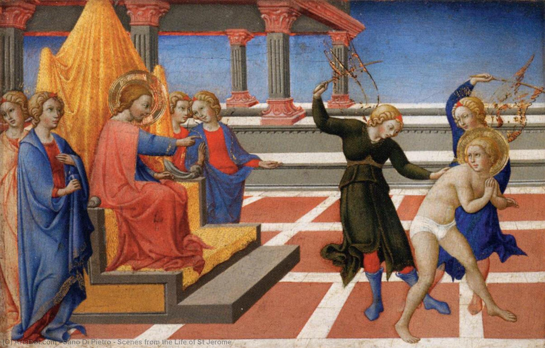 Wikioo.org – La Enciclopedia de las Bellas Artes - Pintura, Obras de arte de Sano Di Pietro - escenas desde el vida de San Jerónimo