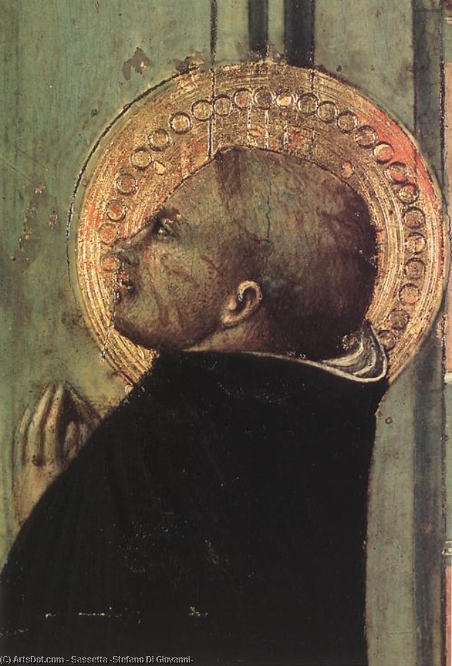 Wikioo.org - The Encyclopedia of Fine Arts - Painting, Artwork by Sassetta (Stefano Di Giovanni) - St Thomas Inspired by the Dove of the Holy Ghost (detail)
