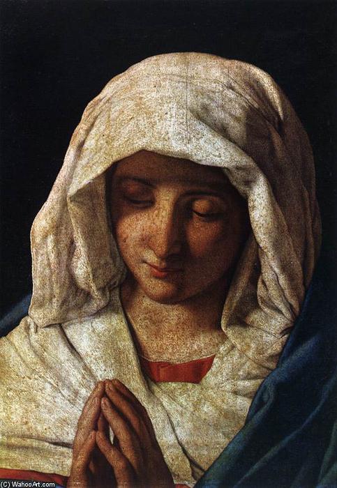 WikiOO.org – 美術百科全書 - 繪畫，作品 Giovanni Battista Salvi Da Sassoferrato -  麦当娜 在 祈祷