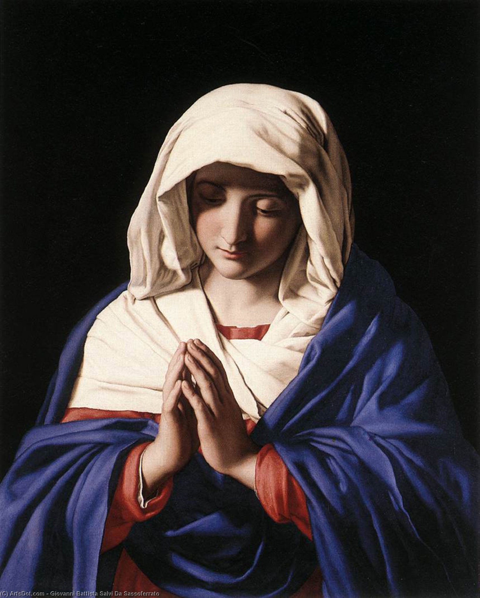 Wikioo.org - สารานุกรมวิจิตรศิลป์ - จิตรกรรม Giovanni Battista Salvi Da Sassoferrato - The Virgin in Prayer