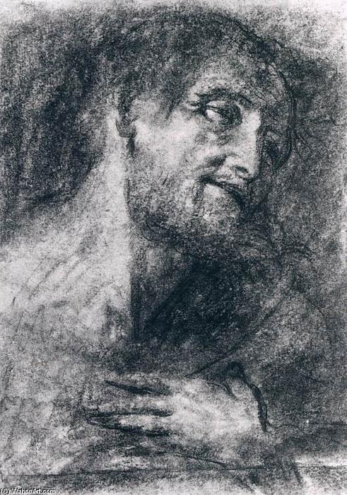 WikiOO.org - Enciclopedia of Fine Arts - Pictura, lucrări de artă Giovanni Girolamo Savoldo - Head of a Bearded Man