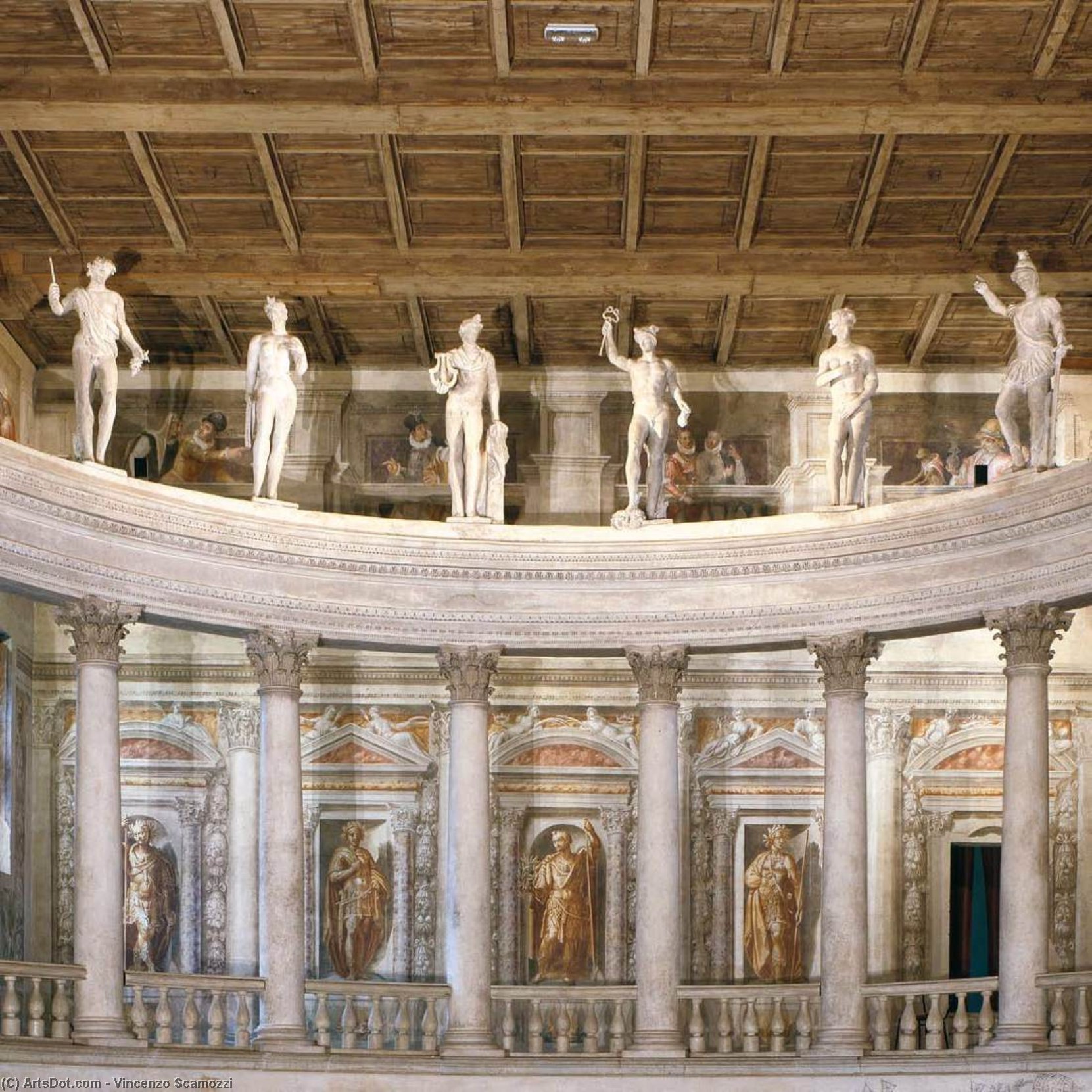 WikiOO.org - دایره المعارف هنرهای زیبا - نقاشی، آثار هنری Vincenzo Scamozzi - Interior (detail)
