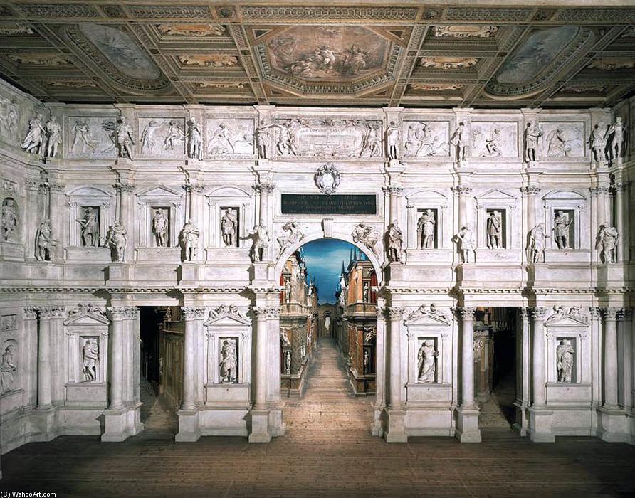 Wikioo.org – La Enciclopedia de las Bellas Artes - Pintura, Obras de arte de Vincenzo Scamozzi - Vista de ''scaenae frons''