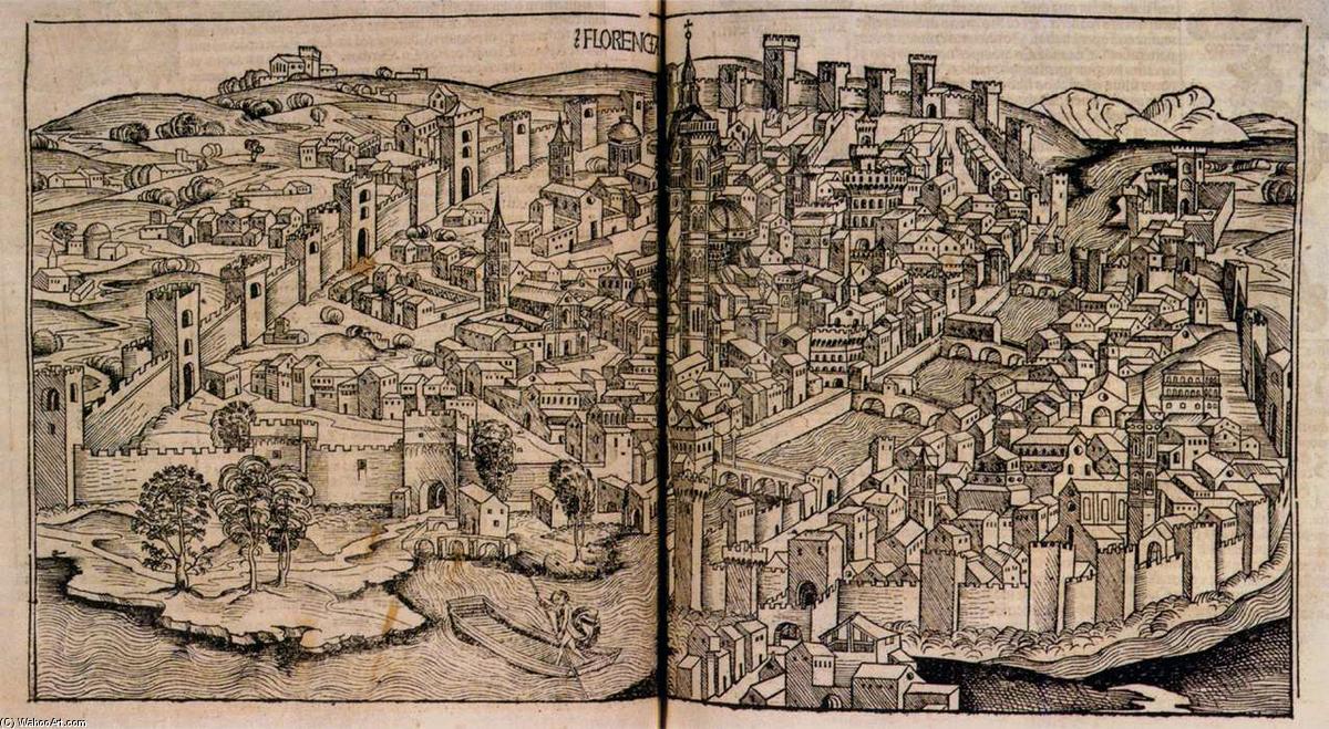 Wikioo.org - The Encyclopedia of Fine Arts - Painting, Artwork by Hartmann Schedel - Nuremberg Chronicle, View of Florence