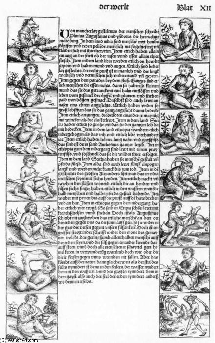 Wikioo.org - The Encyclopedia of Fine Arts - Painting, Artwork by Hartmann Schedel - Nuremberg Chronicle, Sheet 12: Other Nations