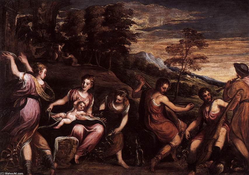 WikiOO.org - Enciklopedija dailės - Tapyba, meno kuriniai Andrea Schiavone (Andrea Meldolla) - The Infancy of Jupiter