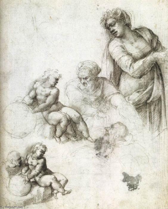 WikiOO.org - Encyclopedia of Fine Arts - Lukisan, Artwork Sebastiano Del Piombo - Holy Family with a Donor and the Infant St John (recto)