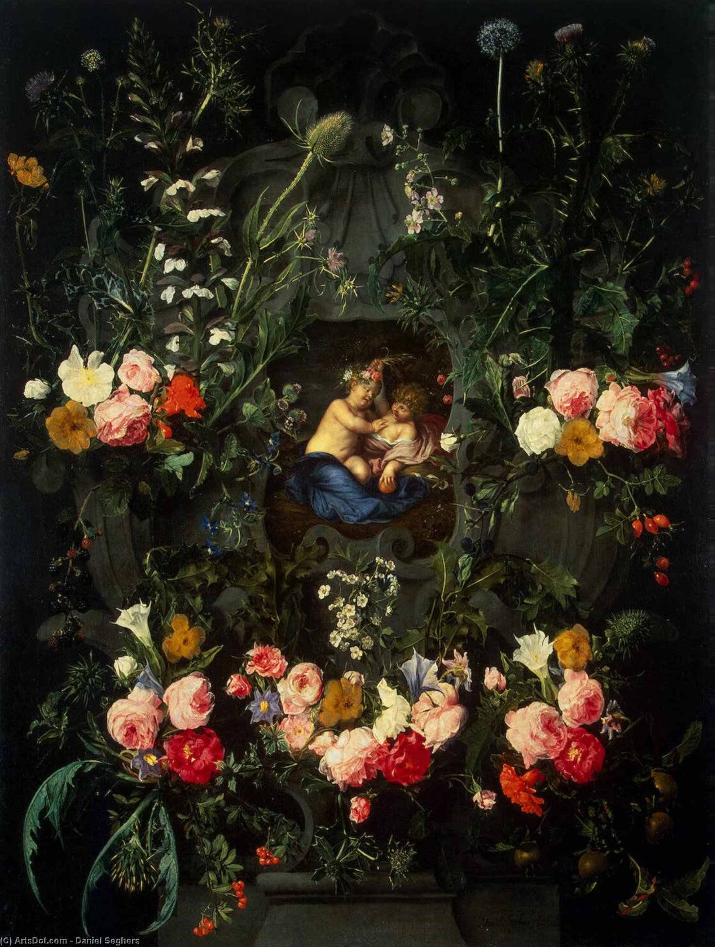Wikioo.org – L'Enciclopedia delle Belle Arti - Pittura, Opere di Daniel Seghers - Ghirlanda di fiori