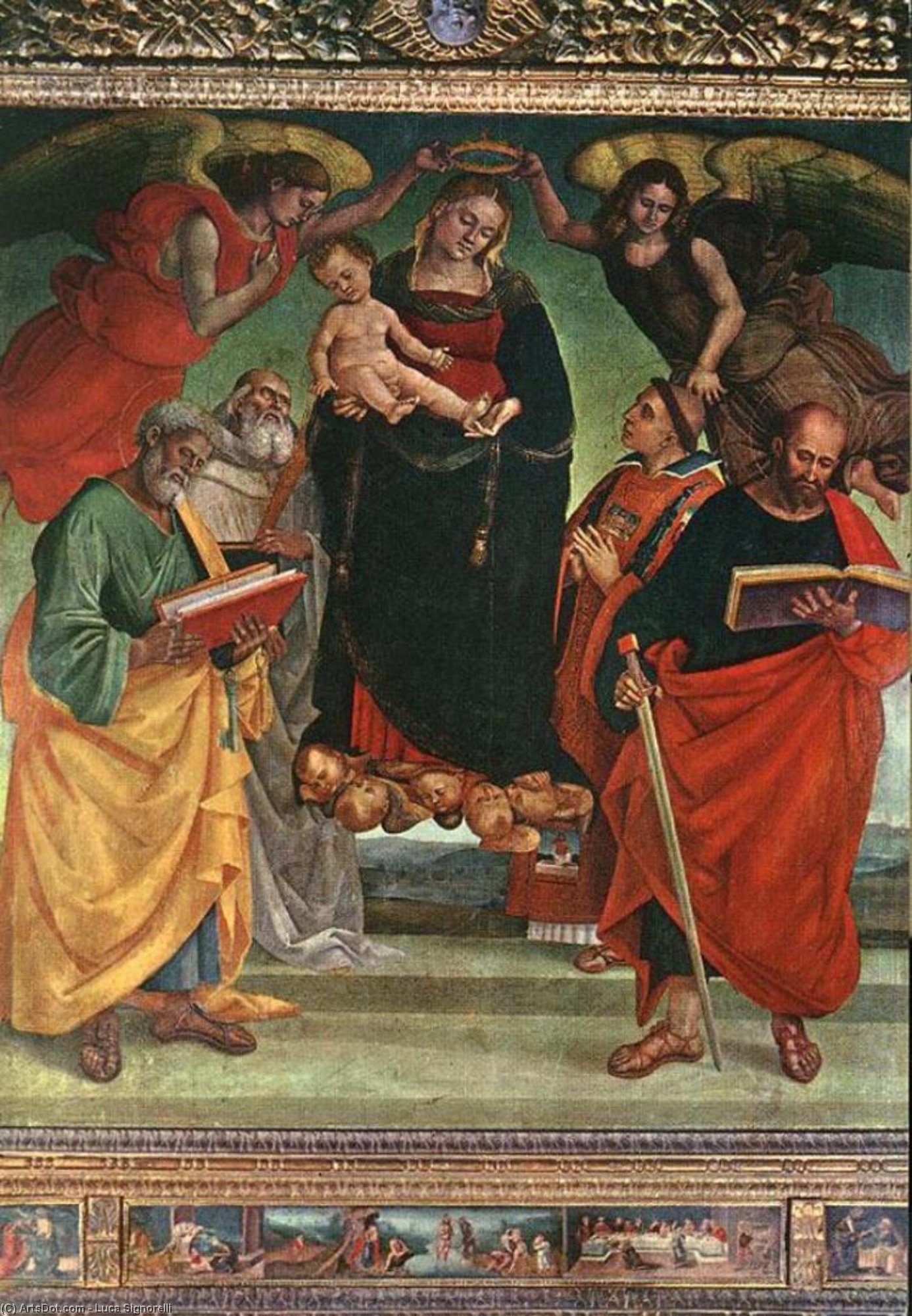 Wikioo.org - The Encyclopedia of Fine Arts - Painting, Artwork by Luca Signorelli - Madonna and Child with Saints