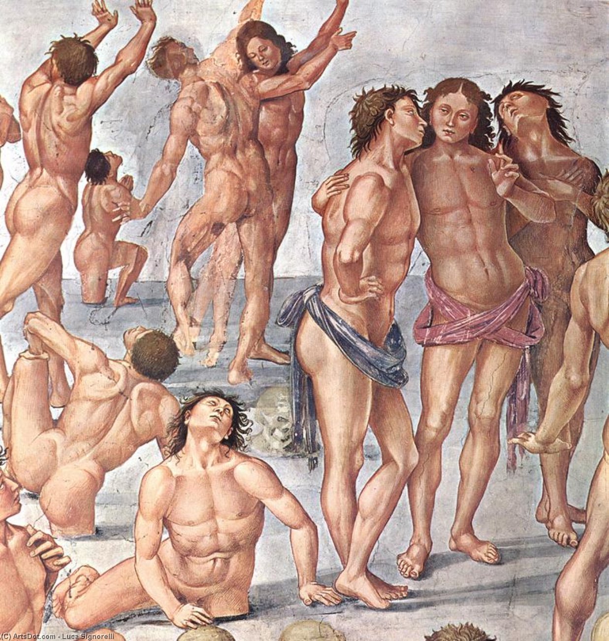 Wikioo.org – La Enciclopedia de las Bellas Artes - Pintura, Obras de arte de Luca Signorelli - resurrección de carne Detalle