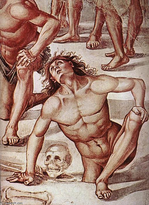Wikioo.org – L'Encyclopédie des Beaux Arts - Peinture, Oeuvre de Luca Signorelli - résurrection de l' chair détail