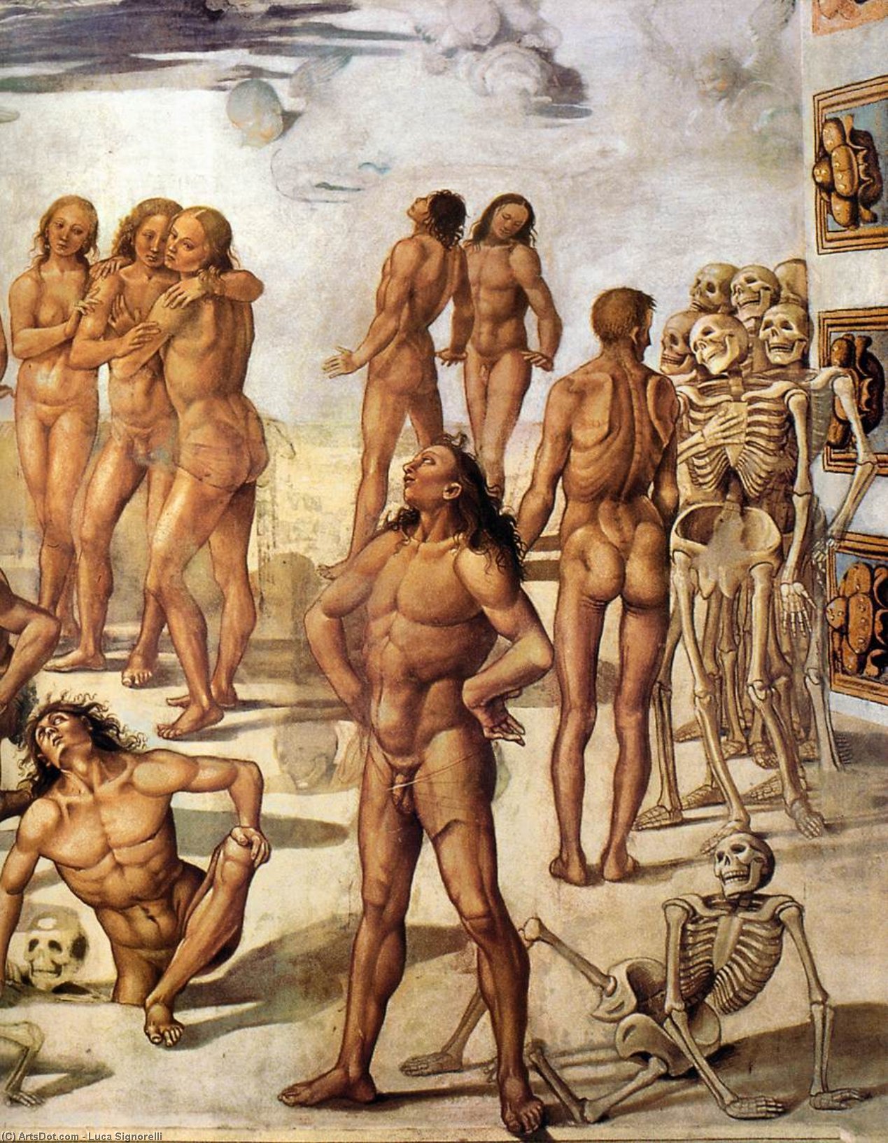 WikiOO.org - Enciclopédia das Belas Artes - Pintura, Arte por Luca Signorelli - Resurrection of the Flesh (detail)