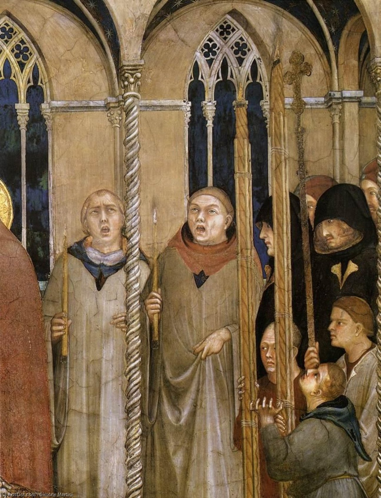 Wikioo.org - The Encyclopedia of Fine Arts - Painting, Artwork by Simone Martini - Burial of St Martin (detail)
