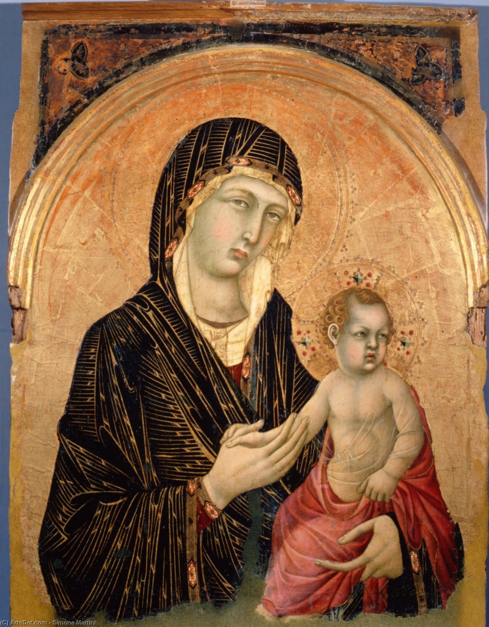 WikiOO.org - Encyclopedia of Fine Arts - Maľba, Artwork Simone Martini - Madonna and Child (no. 583)