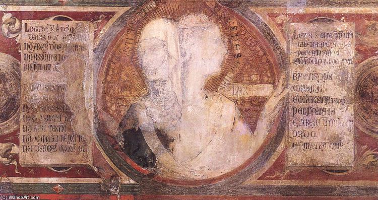 Wikioo.org – L'Enciclopedia delle Belle Arti - Pittura, Opere di Simone Martini - Maestà particolare  di  Antartico  medaglioni