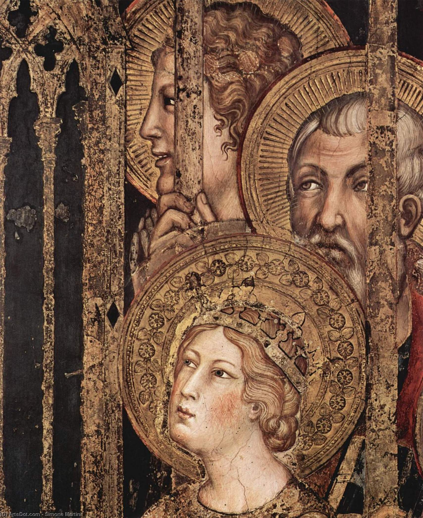 WikiOO.org - Enciklopedija likovnih umjetnosti - Slikarstvo, umjetnička djela Simone Martini - Maestà (detail)
