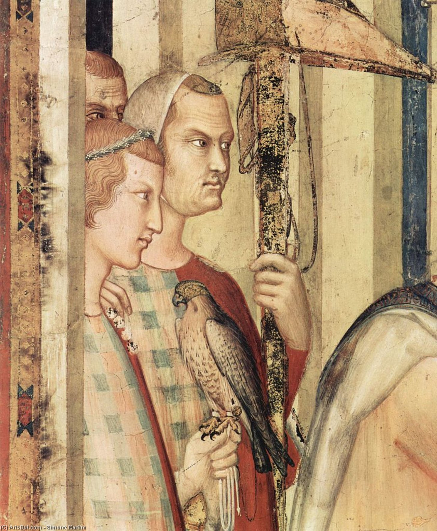 Wikioo.org – La Enciclopedia de las Bellas Artes - Pintura, Obras de arte de Simone Martini - San Martín Es  Caballero  Detalle